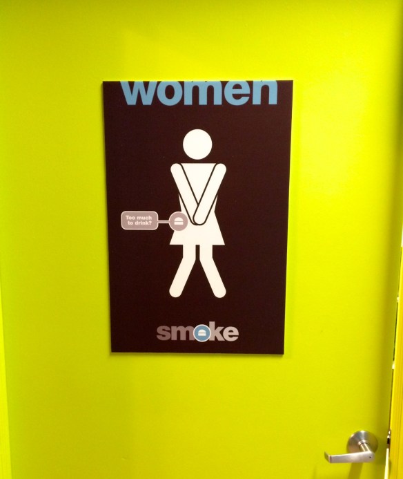Smoke.ladies room